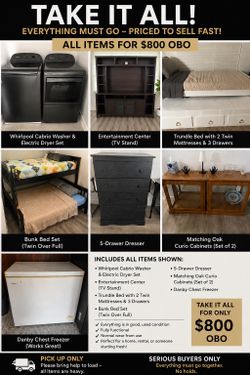 🔥 Moving Sale – Take Everything for $800 OBO! 🔥