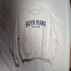 Bryn Mawr College PA Champion Reverse Weave Gray Sweatshirt VTG Fit Like SMALL