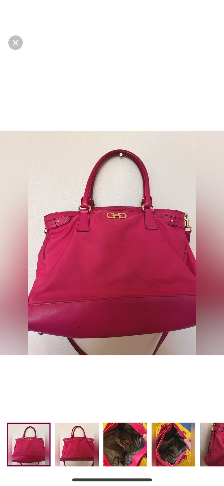 Pink Nylon and leather Salvatore Ferragamo bag
