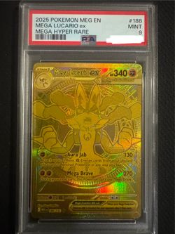 Pokemon Mega Lucario gold PSA 9