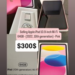 Apple I Pad 10.9inch WiFi 64gb  Pink  10th Generation 