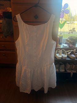 White Sleeveless Button-Front Mini Dress