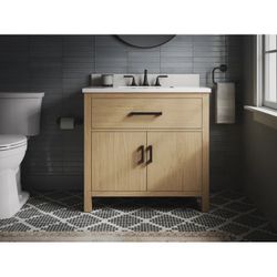 Kresla® 30" bathroom vanity cabinet with sink and quartz top