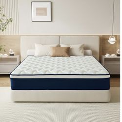 King Size 14 Inch Mattress in a Box - Gel Memory Foam & Pocket Springs, Back Support, Fiberglass-Free, CertiPUR-US Certified,