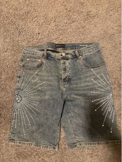 purple jean jorts
