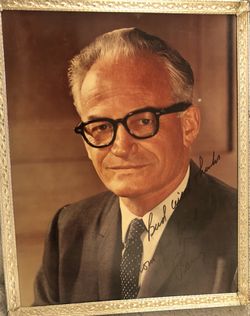Collectible original hand signed framed photograph of presidential candidate Barry Goldwater