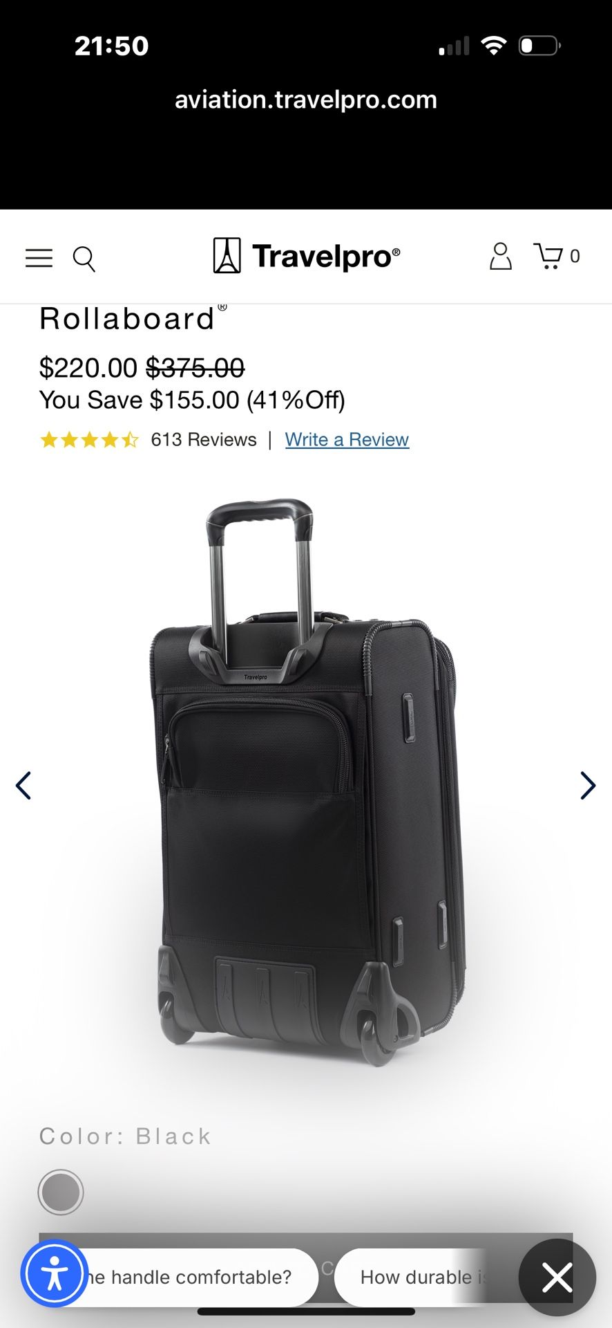 Travel Pro 22” Flight Crew Rollerbag