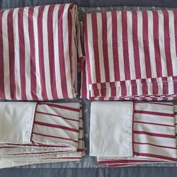 Queen bed sheets set, washed, put away, and never used.

PRICE:
Two Queen Bed Sheet Sets (each have 1 Flat, 1 Fitted, and 2 Pillow Cases).