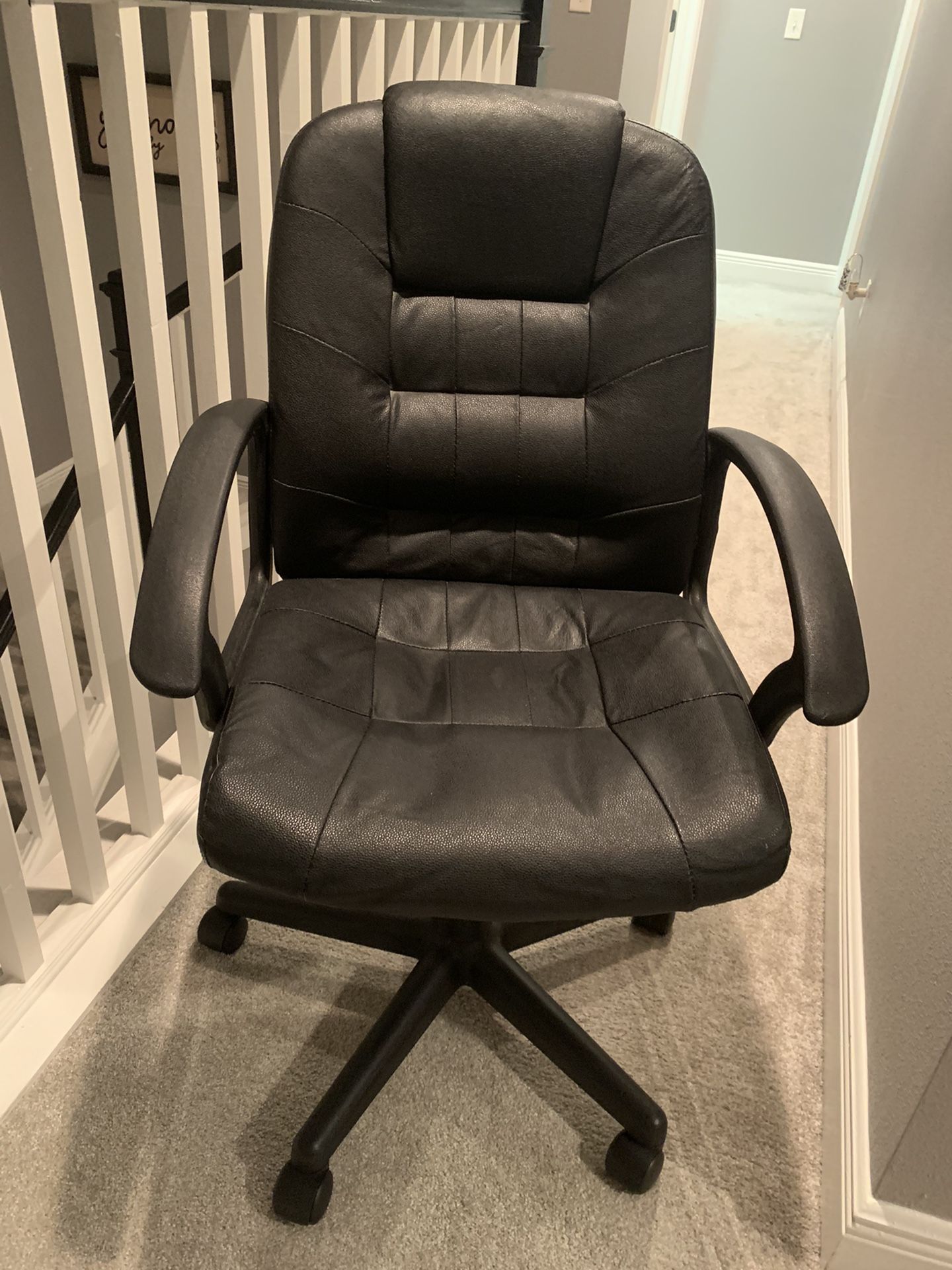 Adjustable Height Black Office Chair