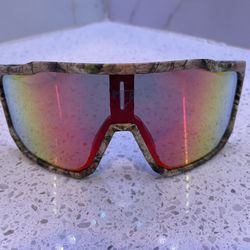 Mirrored Camo Shield Sunglasses