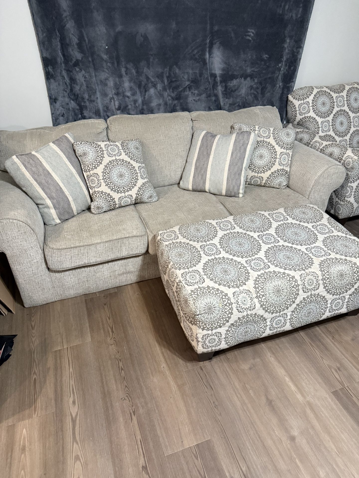 Couch, Sofa, and Ottoman Set
