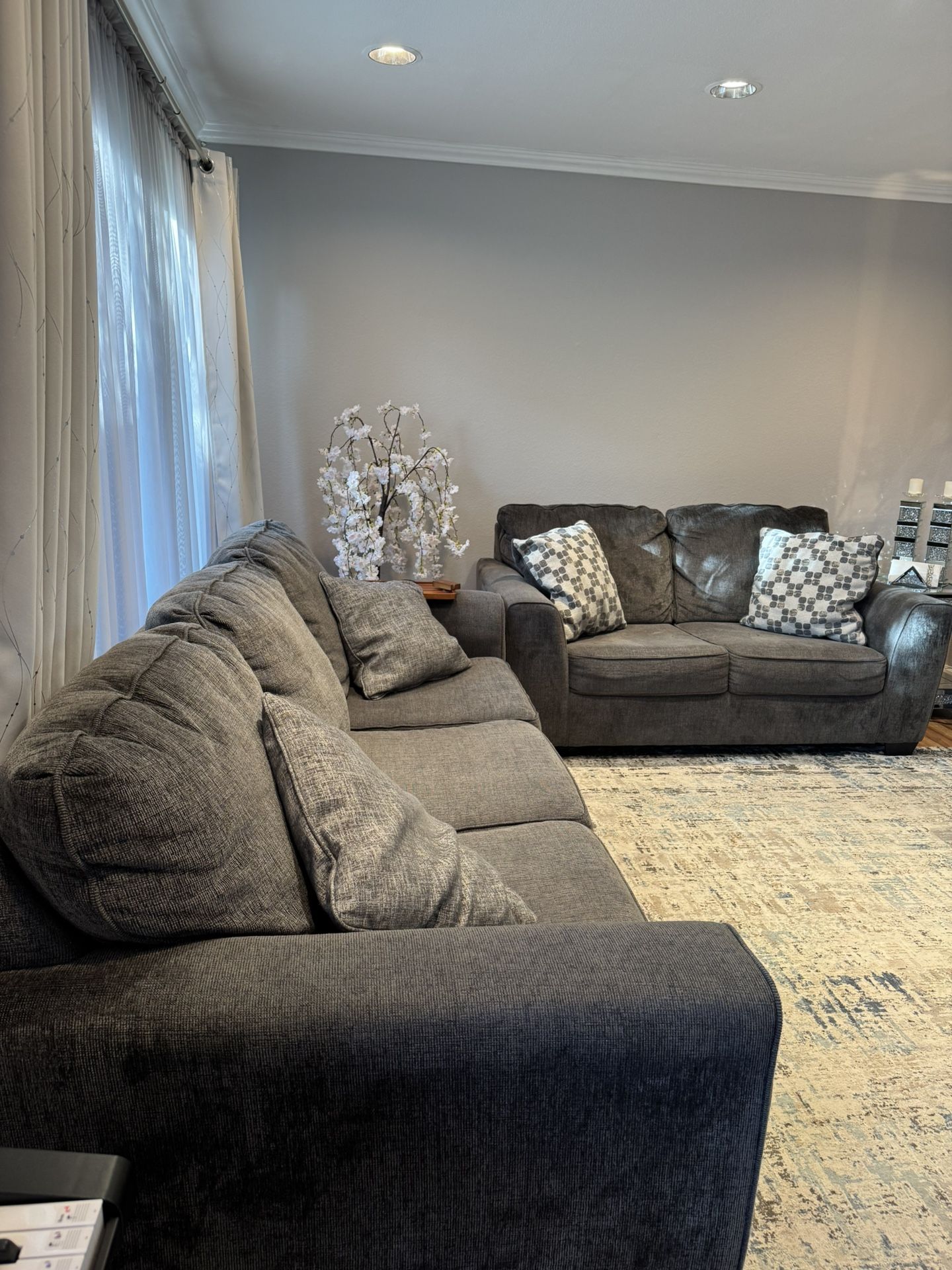 Matching Gray Sofa Set – Great Condition!