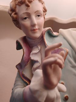 24 In Mid-century French Boy Girl Lamps