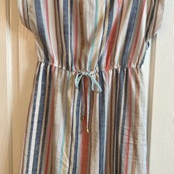 Hint Of Blush Stripped Woman’s Summer Dress, Size Médium.