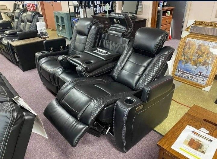 Sofa Set Party Time Midnight Power Reclining Sofa Party Time