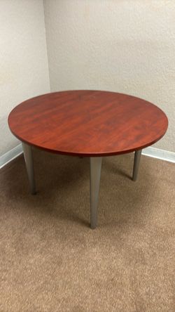 Round Wood Top Dining Table