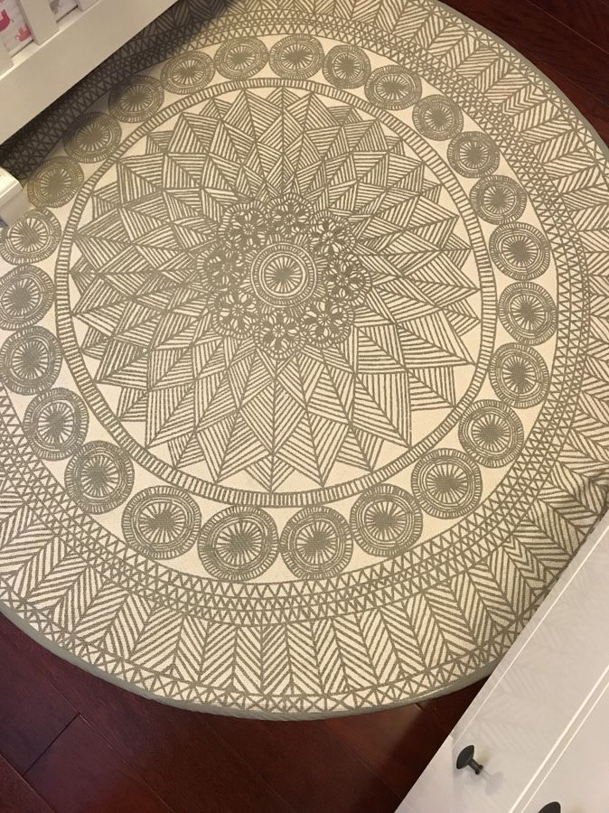 Urban Outfitters Neutral Grey 4” Circle Rug