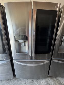 LG 3 Door Stainless Steel Refrigerator Instaview 36 Inch Wide