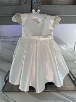 Flower Girl Dress With Pearl Sleeves