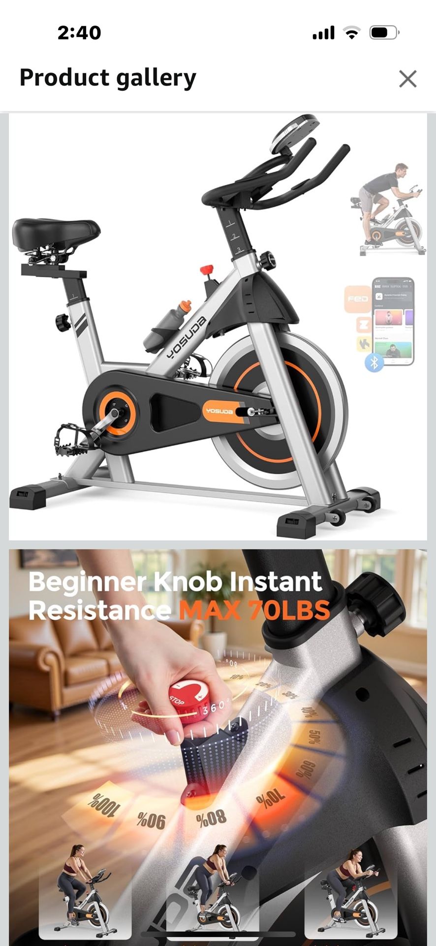 Yosuda Exercise Bike- Almost New