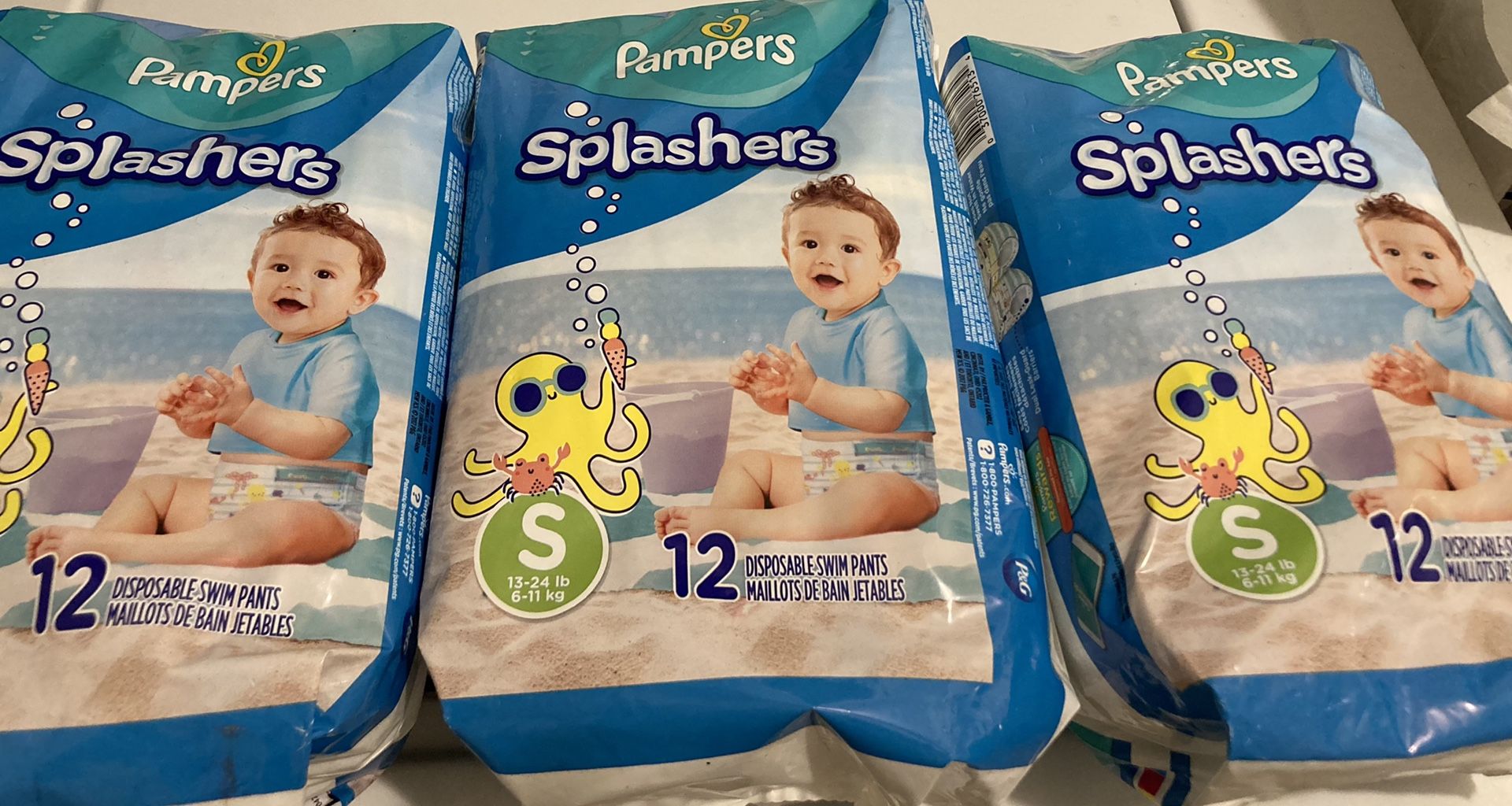 Pamper Splashers Size Small ( 3) Packages