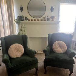 Wingback Velvet Chairs