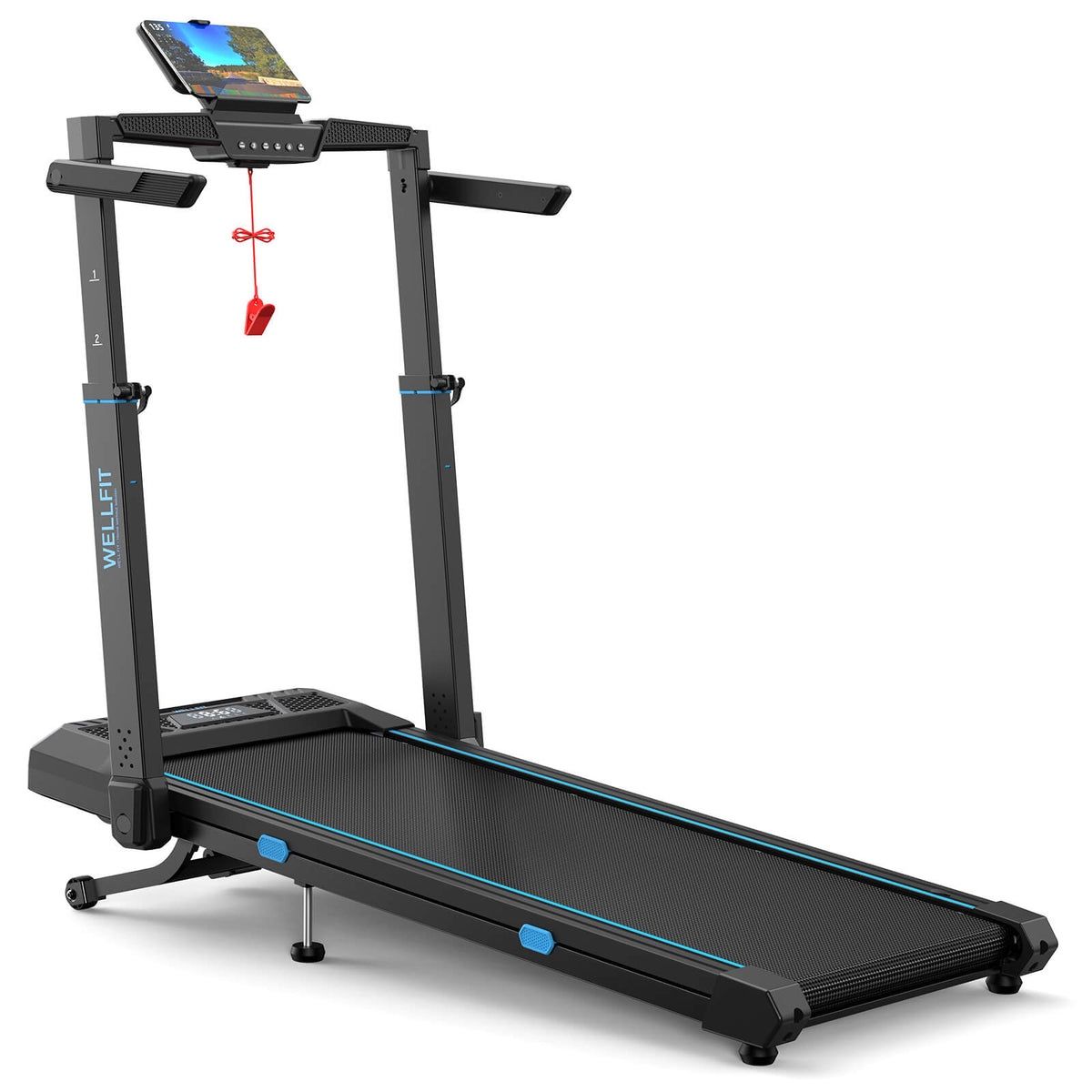 NEW - WELLFIT Height-Adjustable Treadmill with 10% Auto Incline