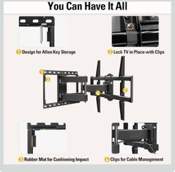 Heavy Duty Full Motion TV Wall Mount 42”-90” – 100 lb