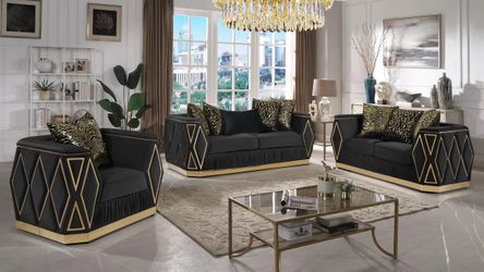 Brand new elegant Cavalli gold accent sofa loveseat (chair separate)