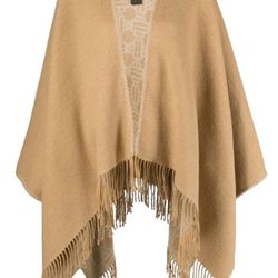 Maje open-front frayed shawl