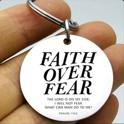 Faith Over Fear lord God Jesus Keychain