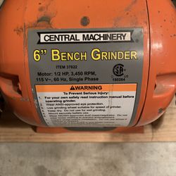 Central Machinery 6" Bench Grinder (37822)