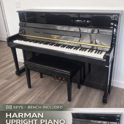 LIKE NEW Harman Upright Piano – 4 Months Old – Moving Sale 