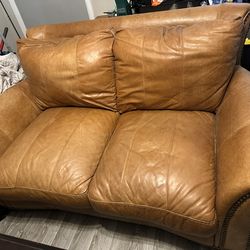 Leather love seat