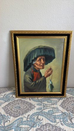Framed Oil Painting Portrait with Gold Frame