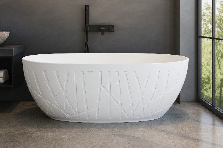 New Bathtub. Bathroom Vanity