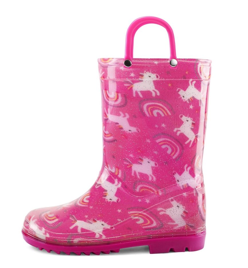 K KomForme Girls Boys Rain Boots Waterproof With Easy On Handles For Toddler/Little Kid/Big Kid size 12 Inventory Number 10(contact info removed)4