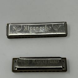 2 Vintage M. Hohner Harmonicas: Marine Band 1896 & Alpenecho Tremolo - Key of C