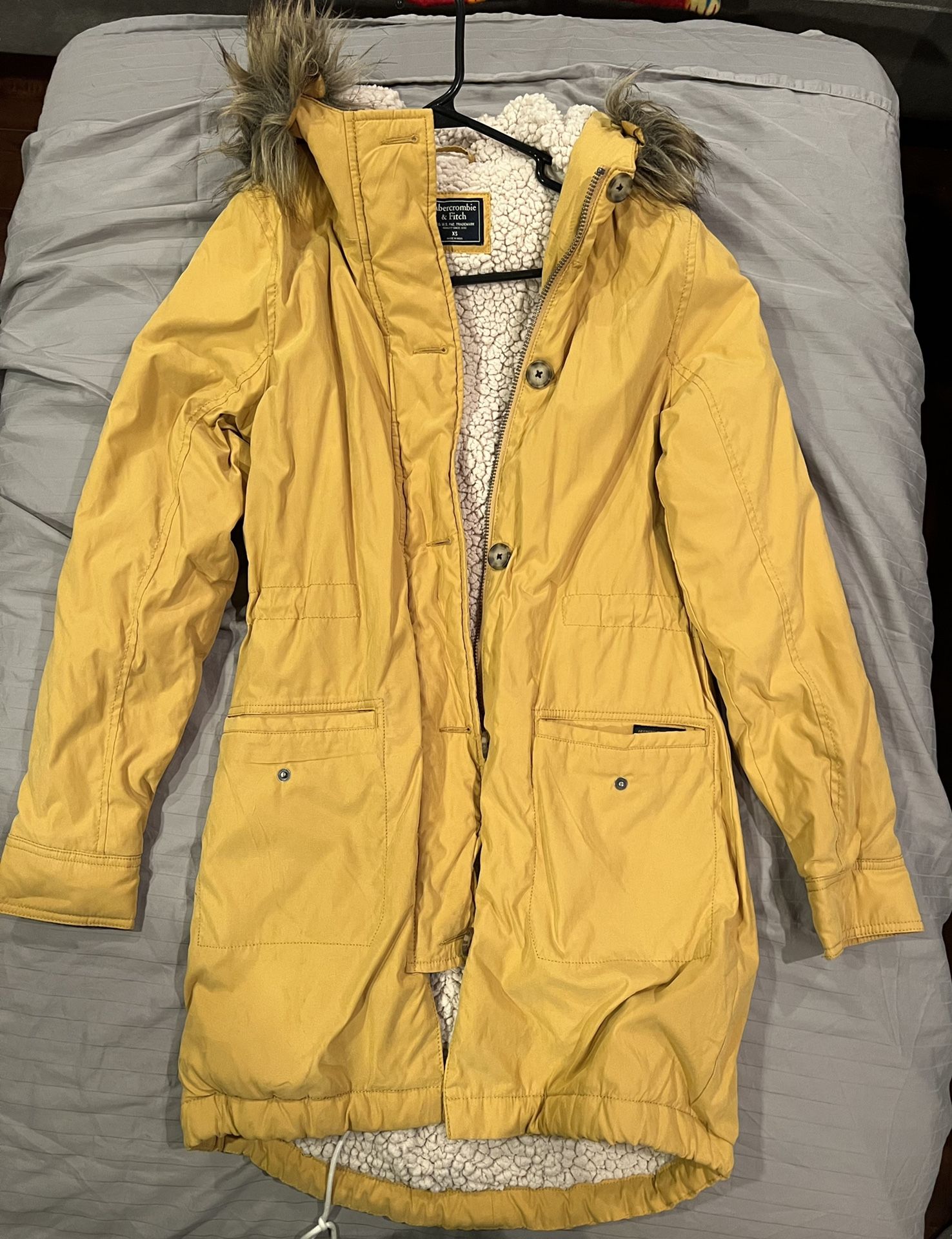Abercrombie Yellow Sherpa Parka