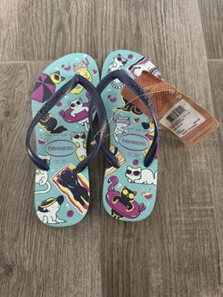 Girls Kids Thong Sandals Slipper Havanas 3/4 Youth