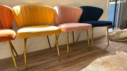 Fun colorful velvet chairs