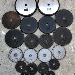 Standard weights about 165lbs of weight workout equipment 