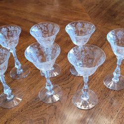 Crystal Stemware Antique $350 Cambridge Rose Point Crystal 