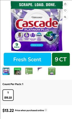 ($20) All 4 For $12 Ccascascade Dishwashing Pods