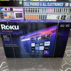 $10 Down- Roku Pro Series 65” QLED/4K HDR ((Take It Home In Payments/ llévatelo a casa en pagos) Only $10 Down 
