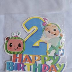 Cocomelon cake topper party decoration 2nd  Birthday