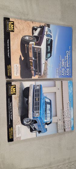 LMC Truck parts and accessories, showcasing classic Chevrolet SUVs and trucks