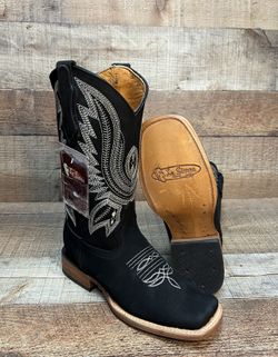 Women Western Cowboy Genuine Leather Square Toe Boots Bota Vaquera Rodeo Piel