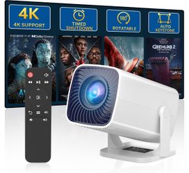 Mini Projector, Portable Outdoor Projector 4K Supported, Short Throw Movie Projector