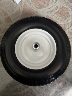 16” flat free tire and wheel assembly